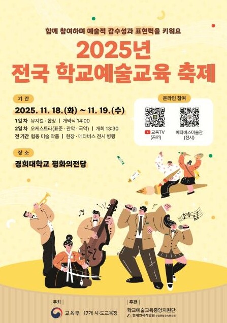 교육부, 2025년 전국 학교예술교육...