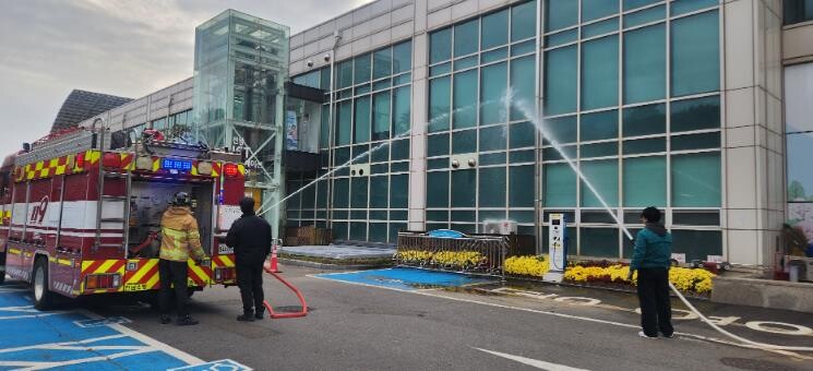 광양시, 커뮤니티센터 합동 소방훈련으...